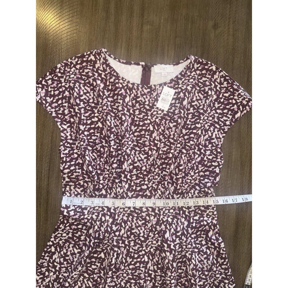 NWT LOFT Ann Taylor Multicolor Print Short Sleeve Dress Womens Size 4 NEW $84.99 - Picture 8 of 14
